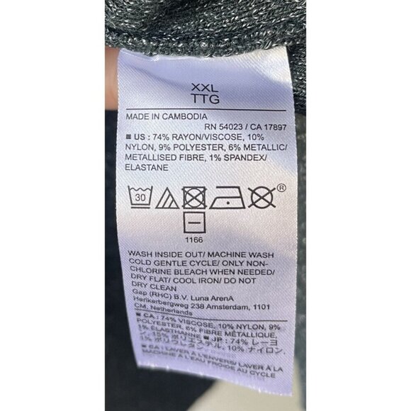 Holiday Midi Sweater Skirt XXL Green Holiday Shimmer Pull On Lurex Banana Republ - Picture 10 of 12